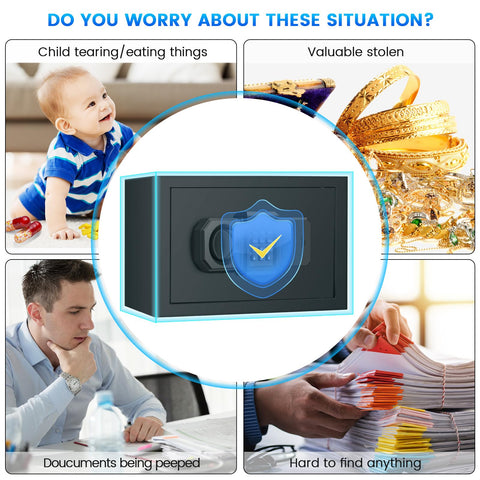 Pockrif small safe box sensor light aids locating items in darkness.