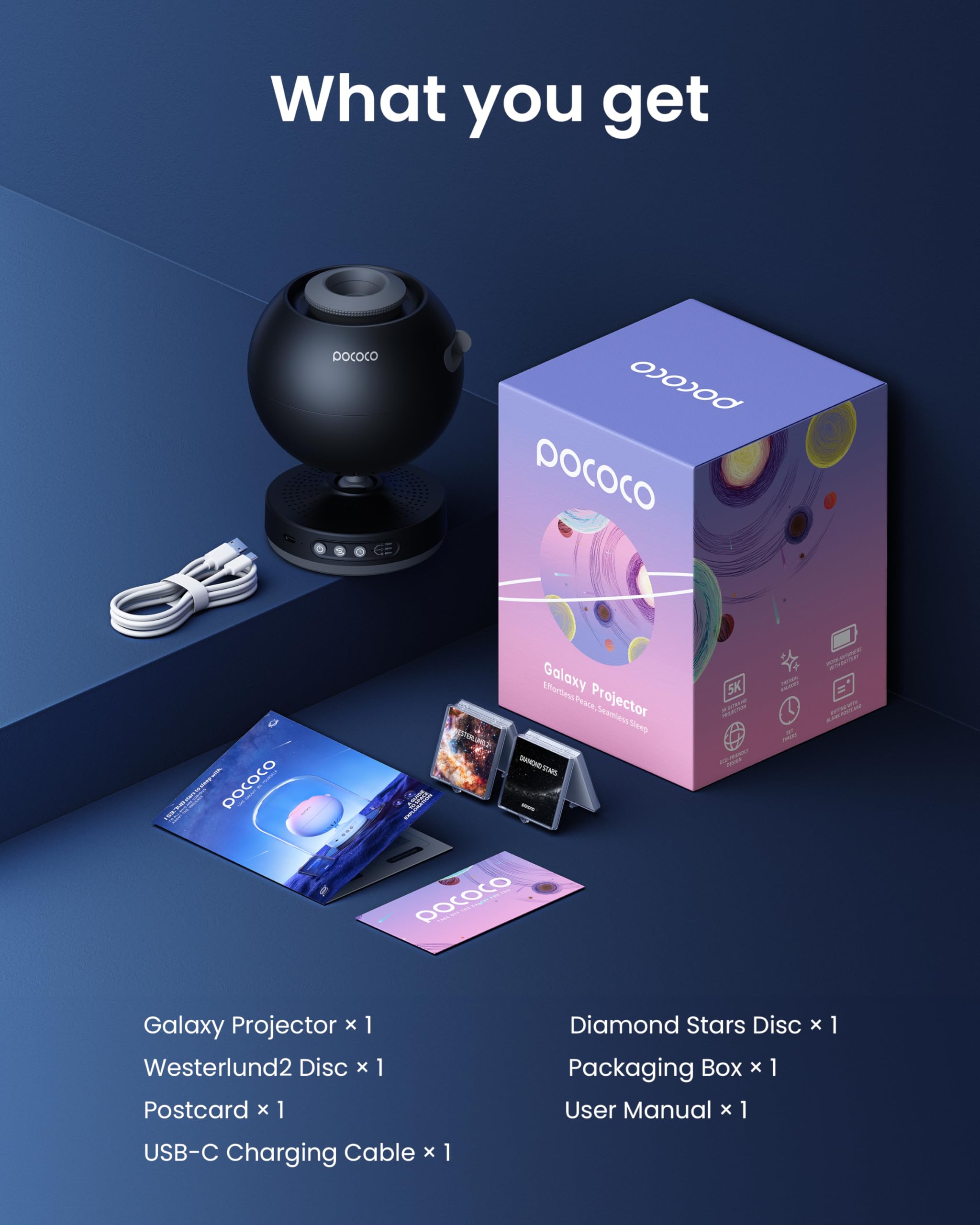 POCOCO adjustable 30-degree angle lets you customize projection direction