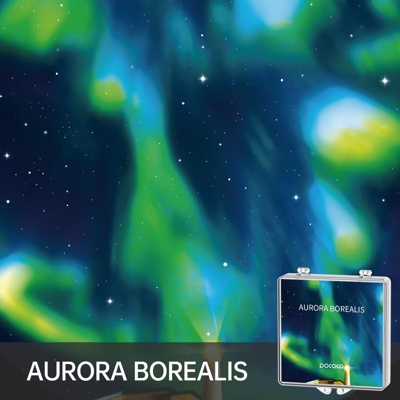 POCOCO Aurora seasonal-skies disc showing varying skies for mood decor.