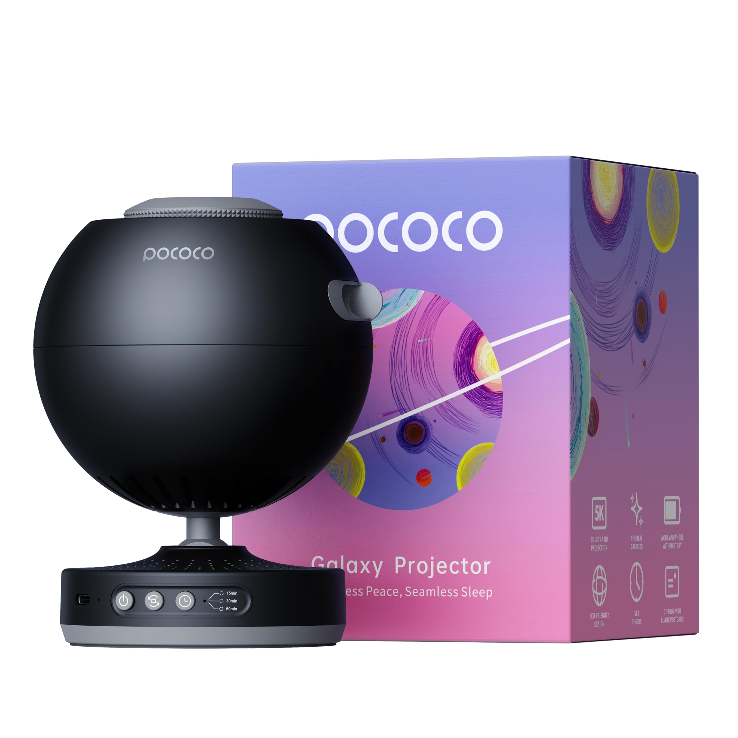 POCOCO Galaxy Star Projector with 2M pixel lens delivers crisp starlight projection