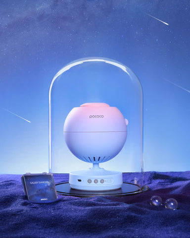 POCOCO Galaxy Star Projector lit dome display creating immersive night sky.