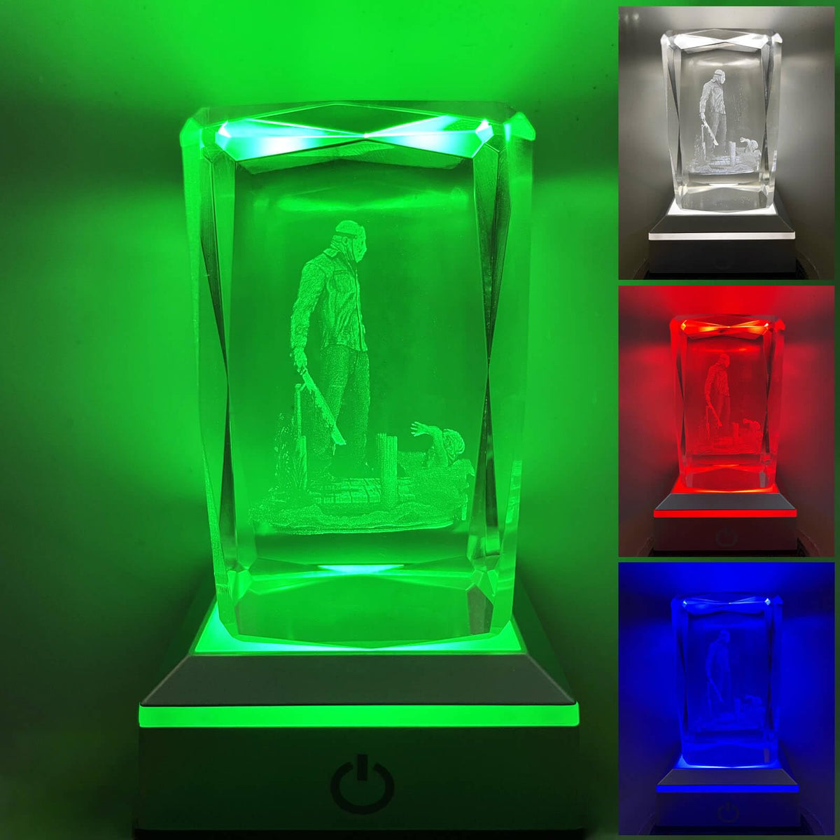 POCOSER Horror 3D Crystal Lamp base glows vividly for dramatic display