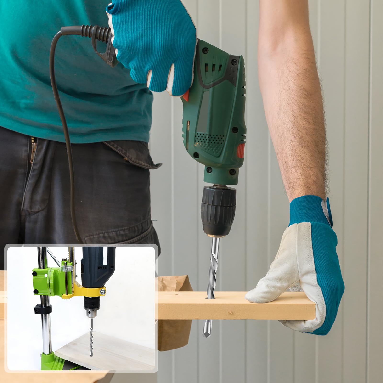 PoDhey drywall bit shown cutting acoustic tiles and formwork materials.