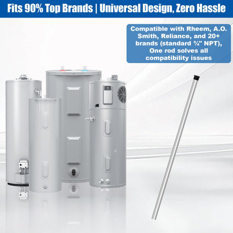 Podoy magnesium anode rod protecting tank assembly from corrosion.