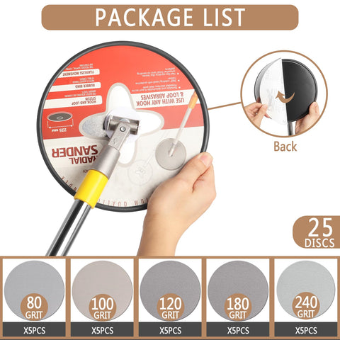 Podoy soft pad and rubber ring protect edges during sanding.