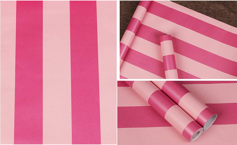 PoetryHome pink stripe wallpaper roll on wall, durable and easy to clean.