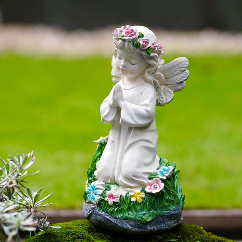 Pohabery IP44 weatherproof angel statue withstands rain snow and sun.