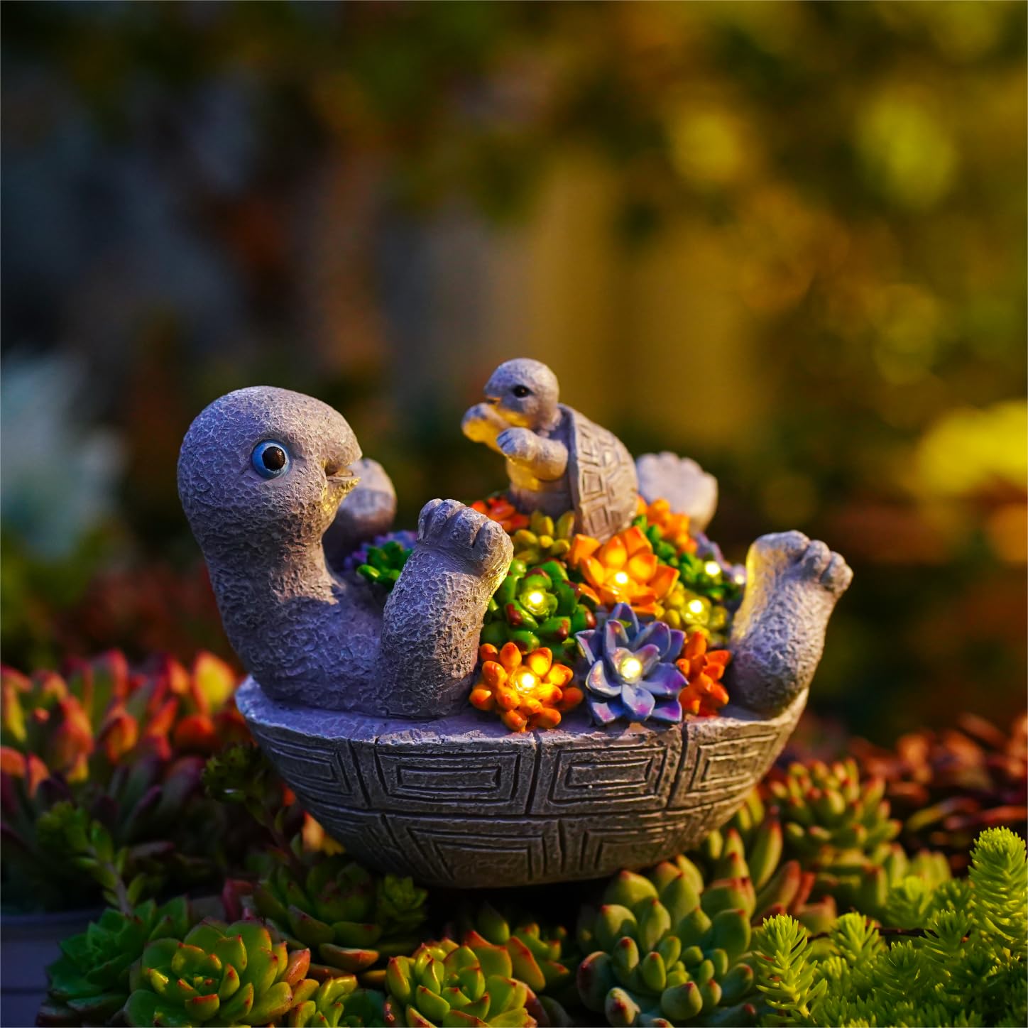 Pohabery yard turtle garden statue enhances porch or lawn accents.