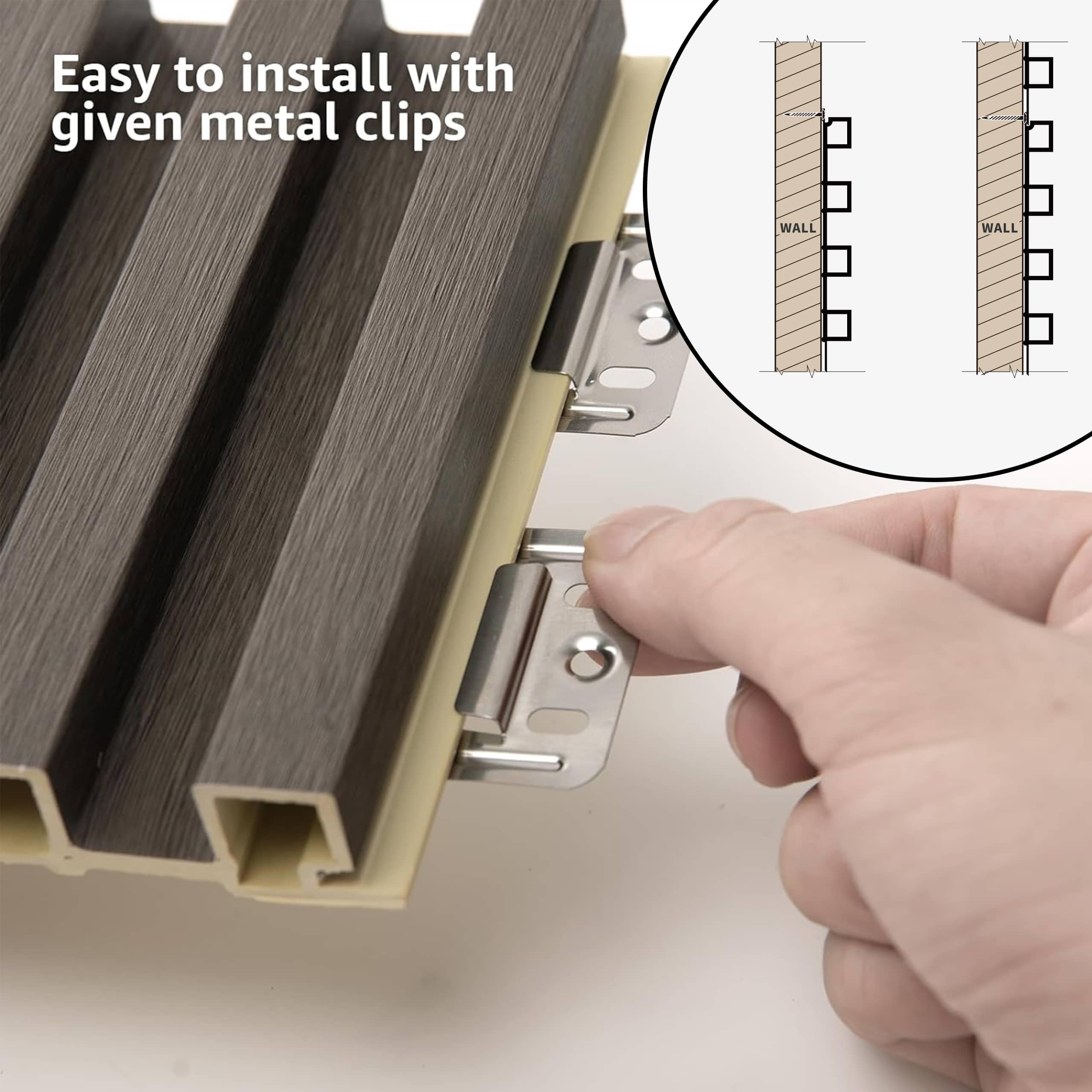 POHARE 3D slat wall panels arranged on a wall emphasize decorative depth