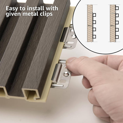 POHARE 3D slat wall panels arranged on a wall emphasize decorative depth