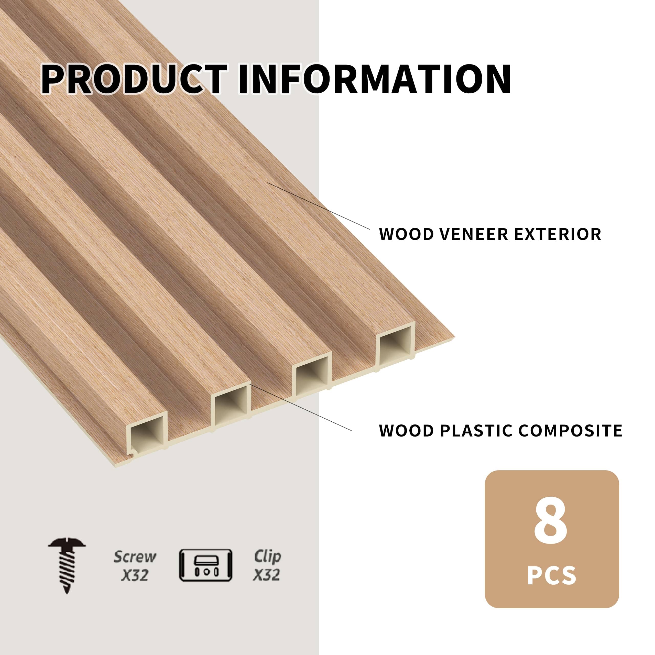 POHARE oak-veneer slat panel in living room demonstrates stylish texture and durable surface