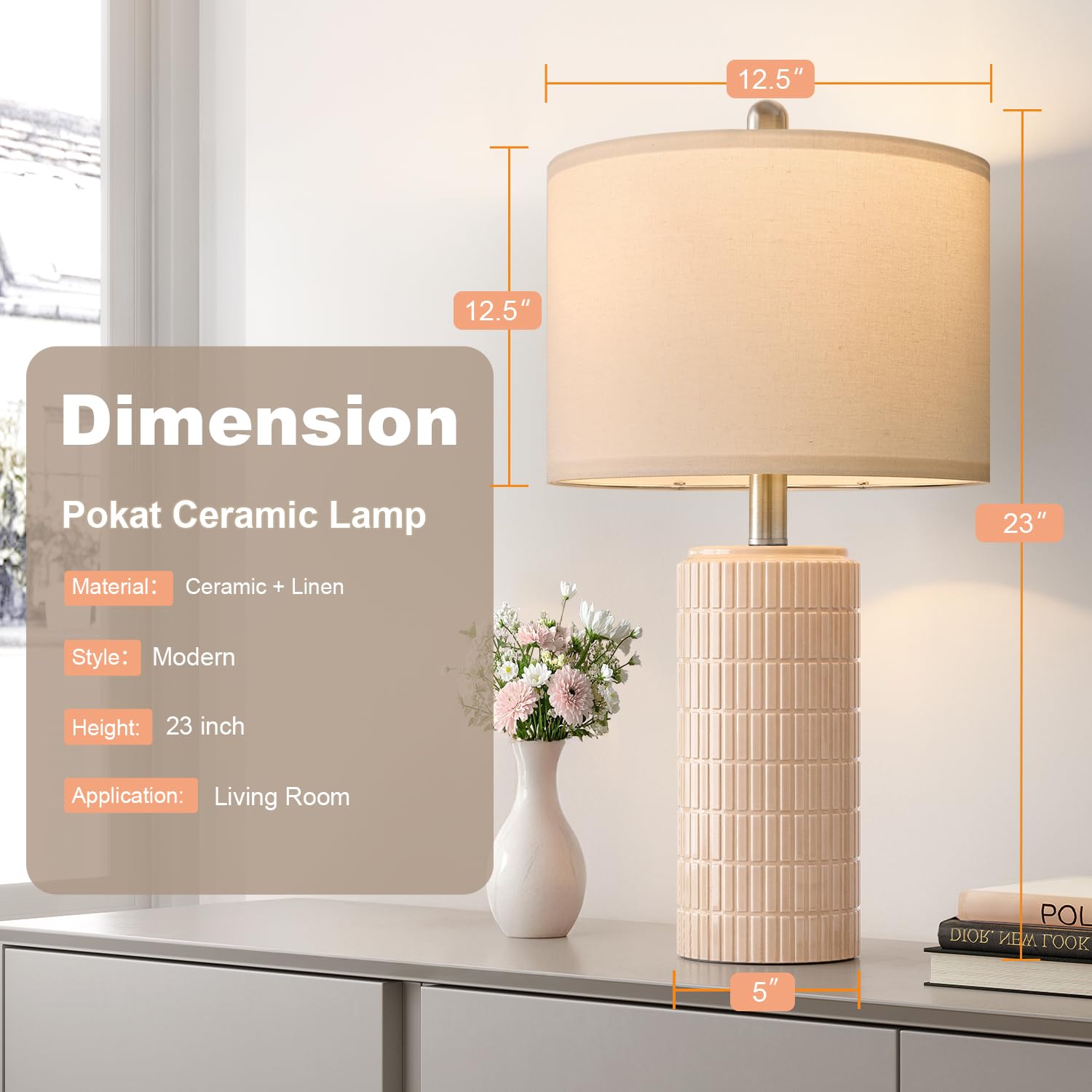 Pokat artisan ceramic base lamp suits elegant bedroom setups.