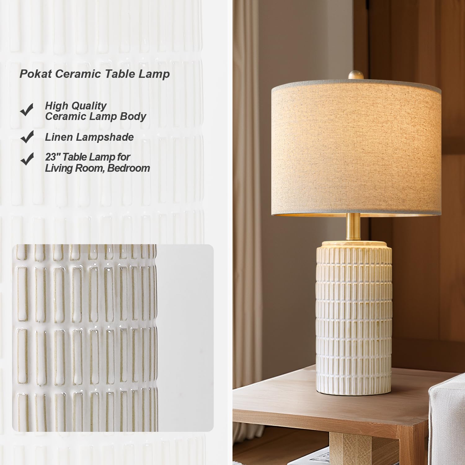 PoKat bedside lamp shade-assembly demonstrates simple setup with included installation kit