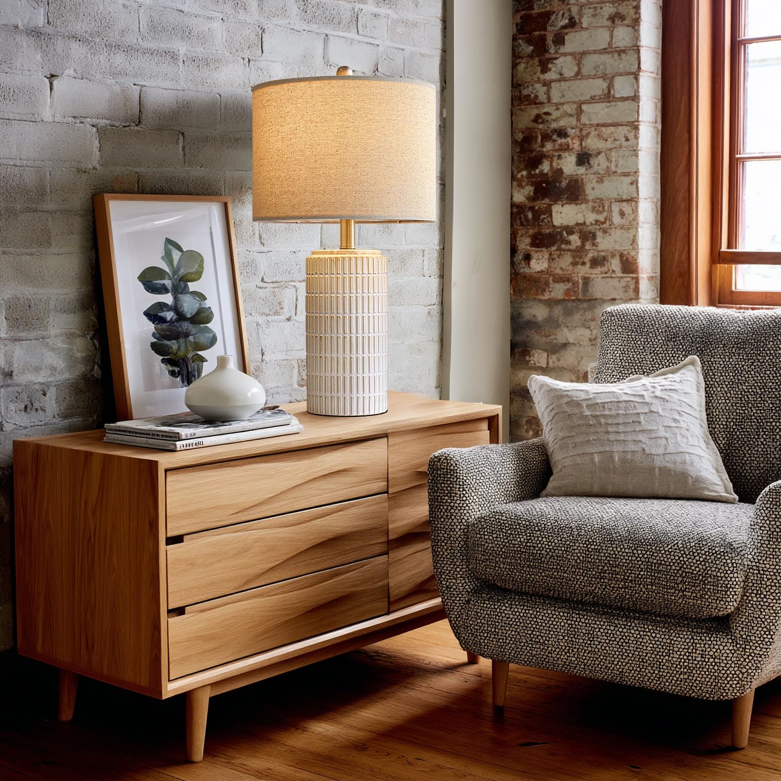 PoKat bedside lamps white ceramic provide soft, even illumination for calming bedrooms.