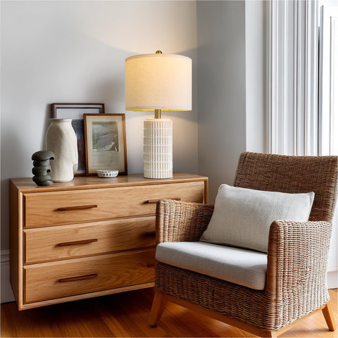 Beige PoKat ceramic texture closeup highlights durable, understated farmhouse style