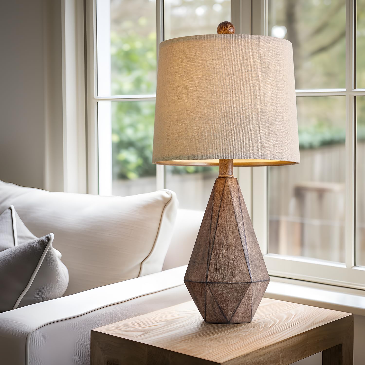 PoKat brown resin base texture adds durable, stylish foundation for nightstands