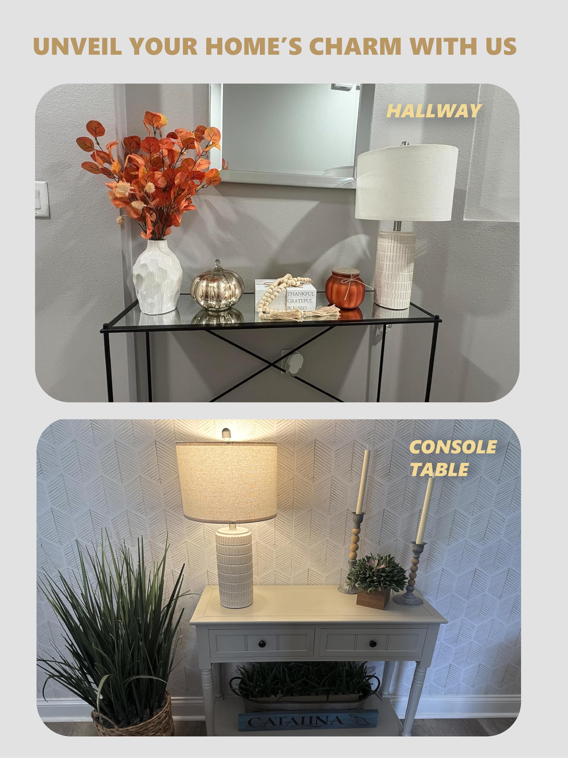 PoKat ceramic lamp with white finish enhances living room decor with soft diffused light