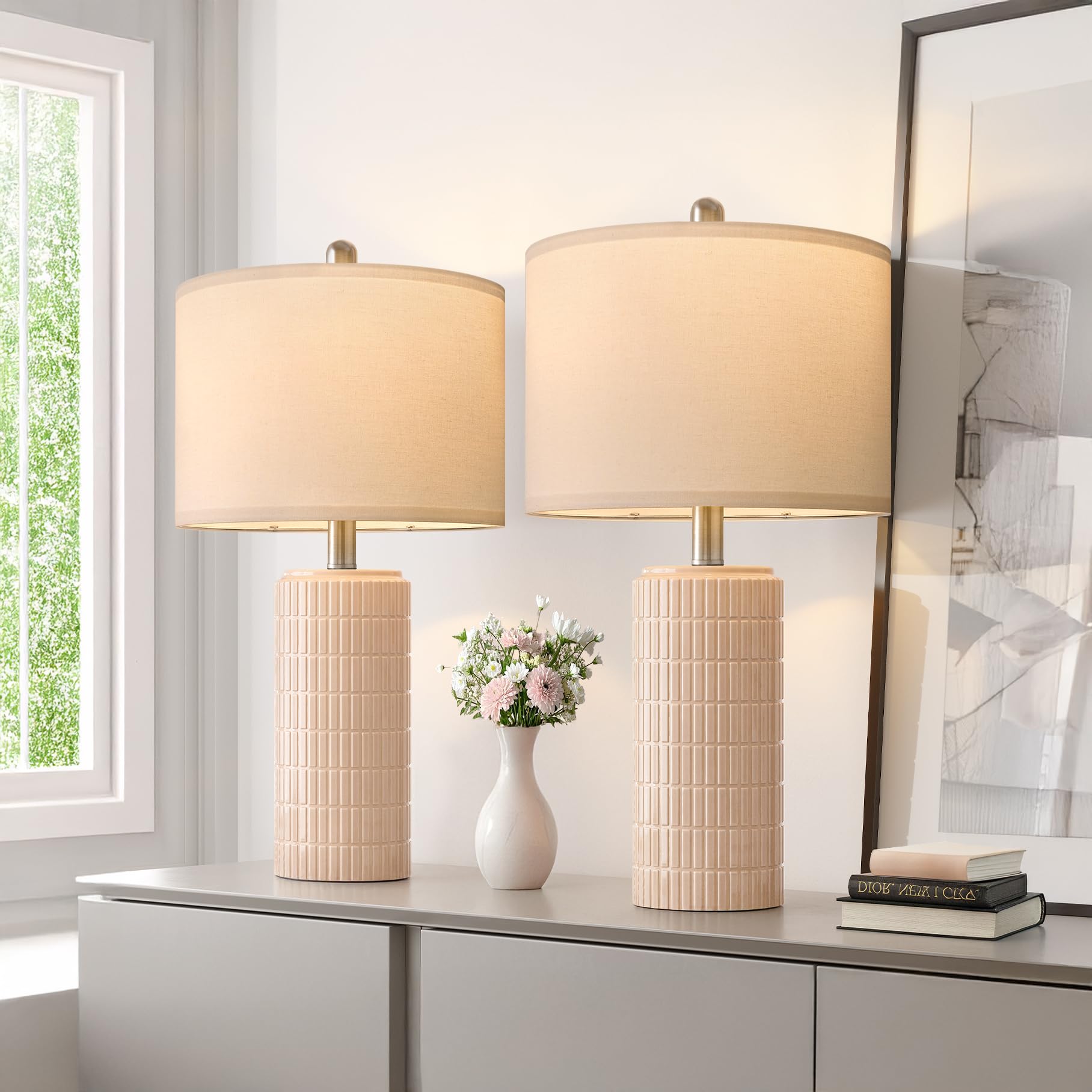 Pokat desk lamp pink modern design ideal for study or work tasks.