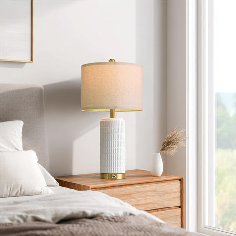 PoKat living room end table lamp fits modern or farmhouse decor