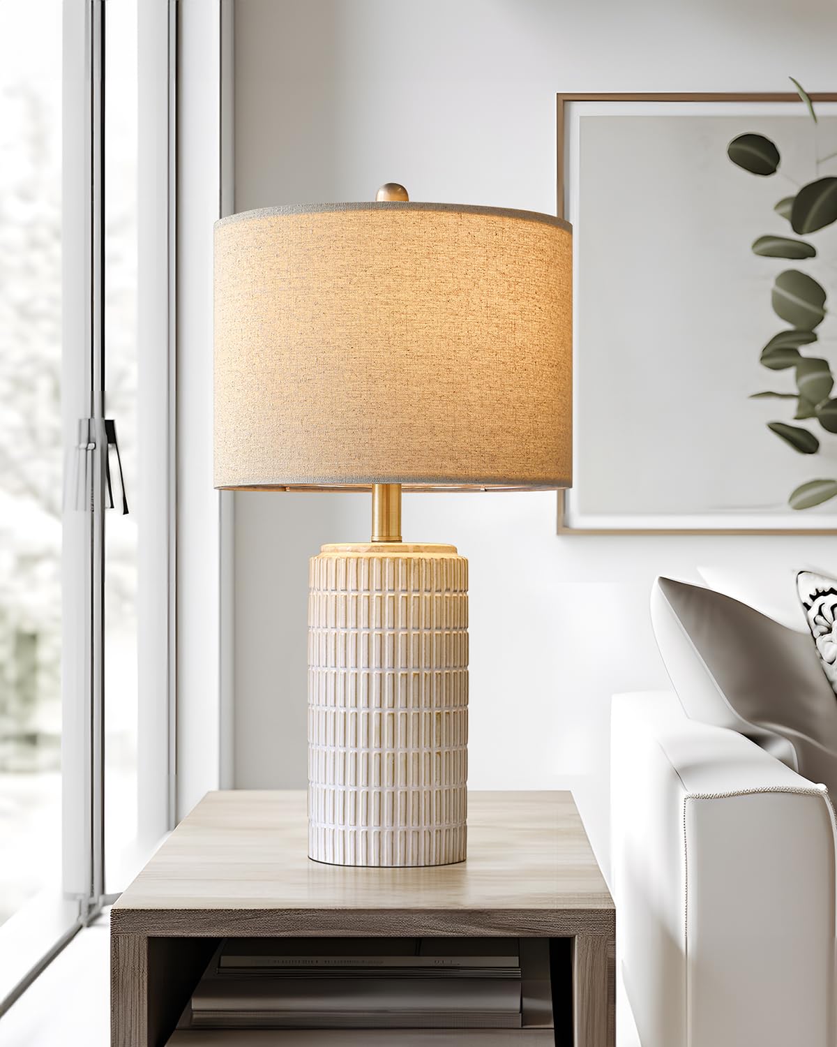 PoKat modern living room lamp complements minimalist decor with warm ambient glow