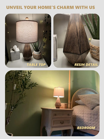 PoKat lamp shade in oatmeal linen casts soft warm light for bedrooms