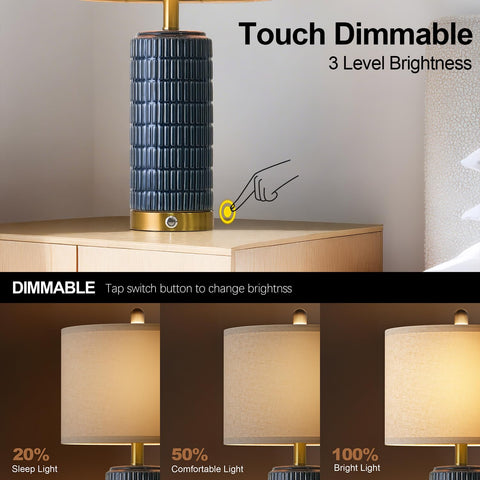 PoKat lamp with gold base detail adding modern farmhouse accent