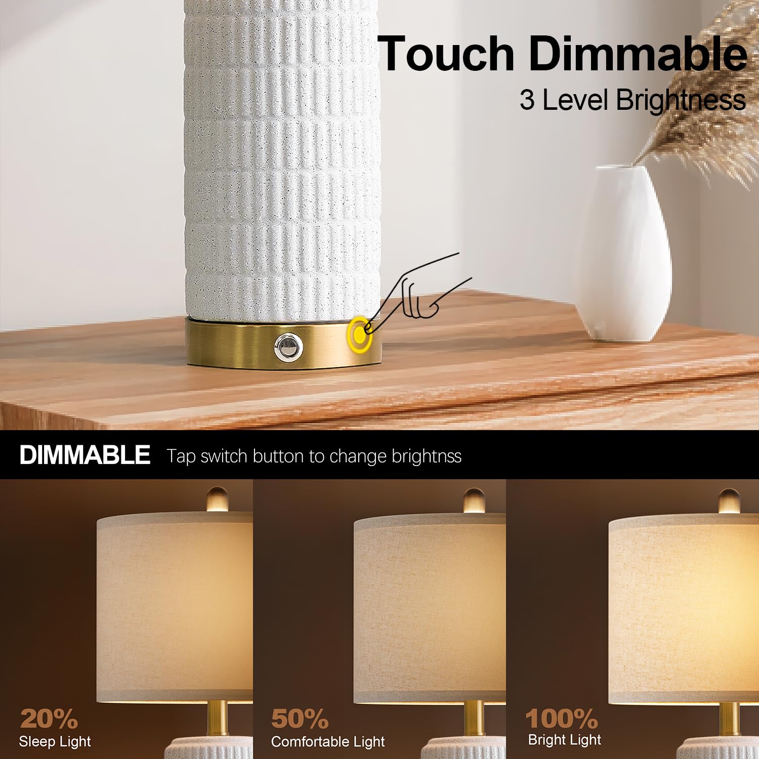 PoKat touch dimmable lamp control enables quick brightness adjustments