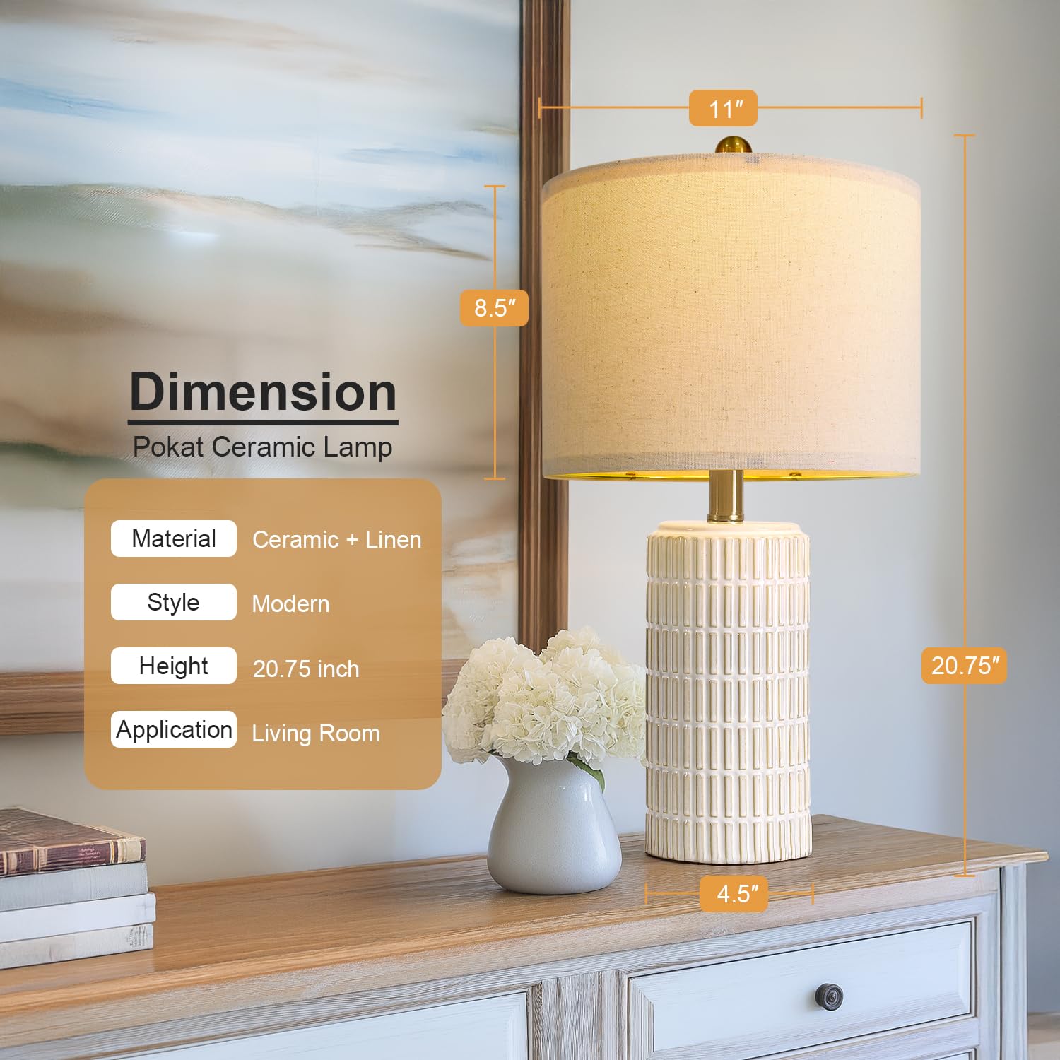 Two PoKat lamps on nightstand deliver balanced symmetry and cozy ambiance