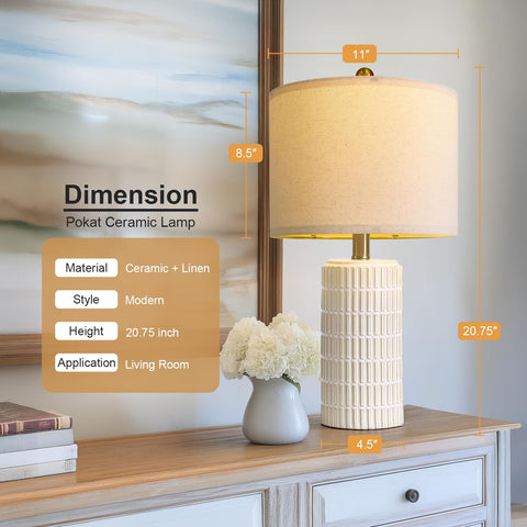 Two PoKat lamps on nightstand deliver balanced symmetry and cozy ambiance