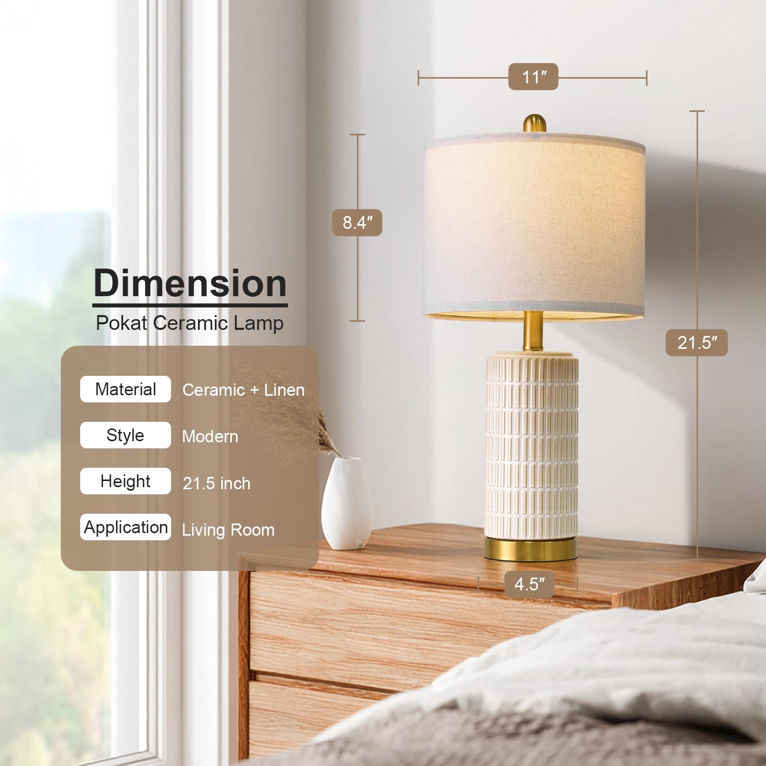 PoKat bedside lamps emit soft ambient light for nighttime reading