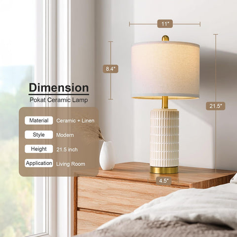 PoKat bedside lamps emit soft ambient light for nighttime reading
