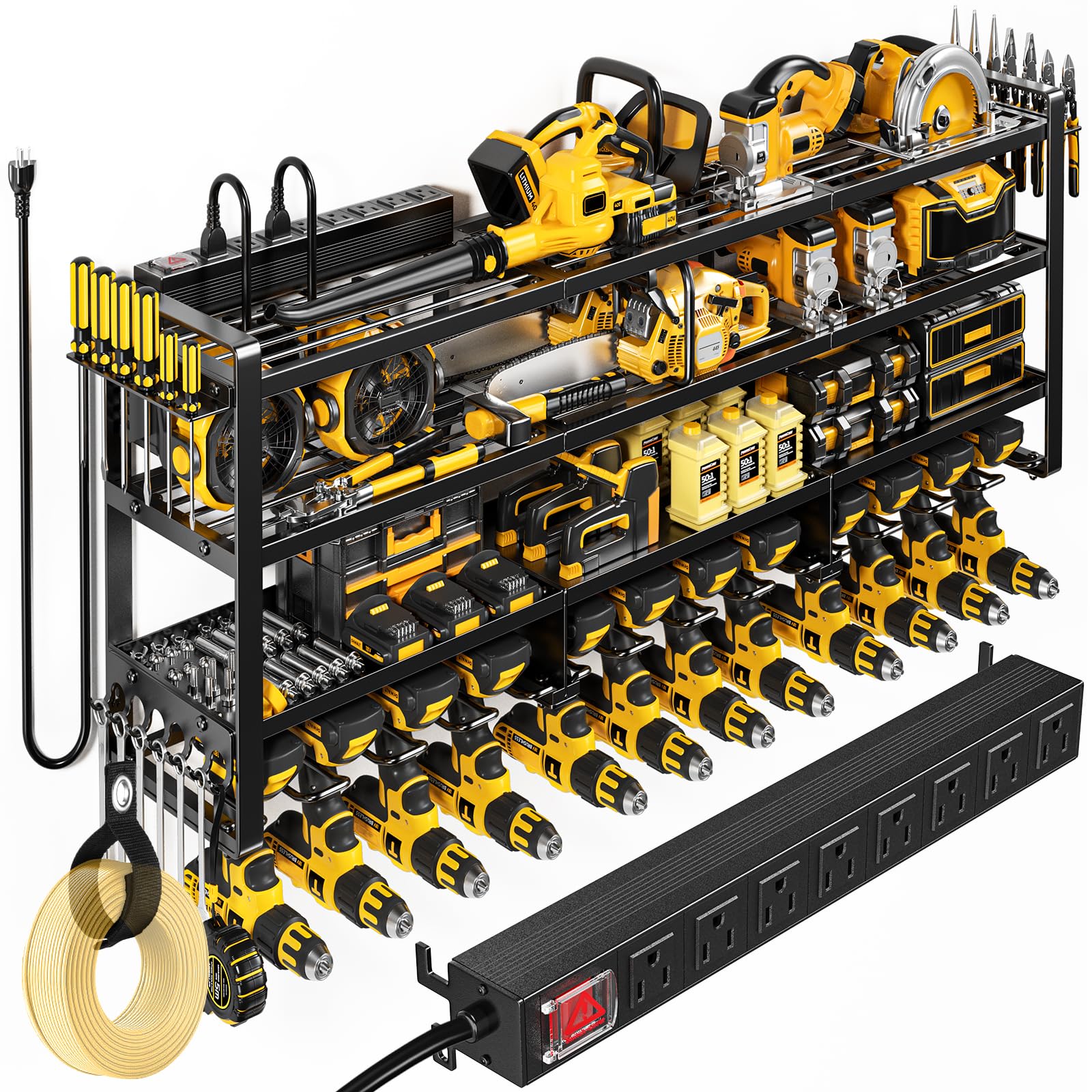 POKIPO 49.5-inch wall-mount tool organizer showing broad storage capacity for a clutter-free garage