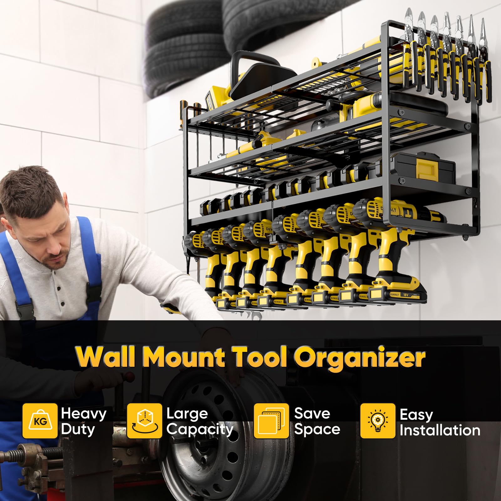 POKIPO four-layer rack keeps heavy tools organized and accessible