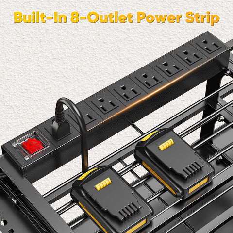 POKIPO heavy-duty 4-tier tool shelf designed for durable garage organization