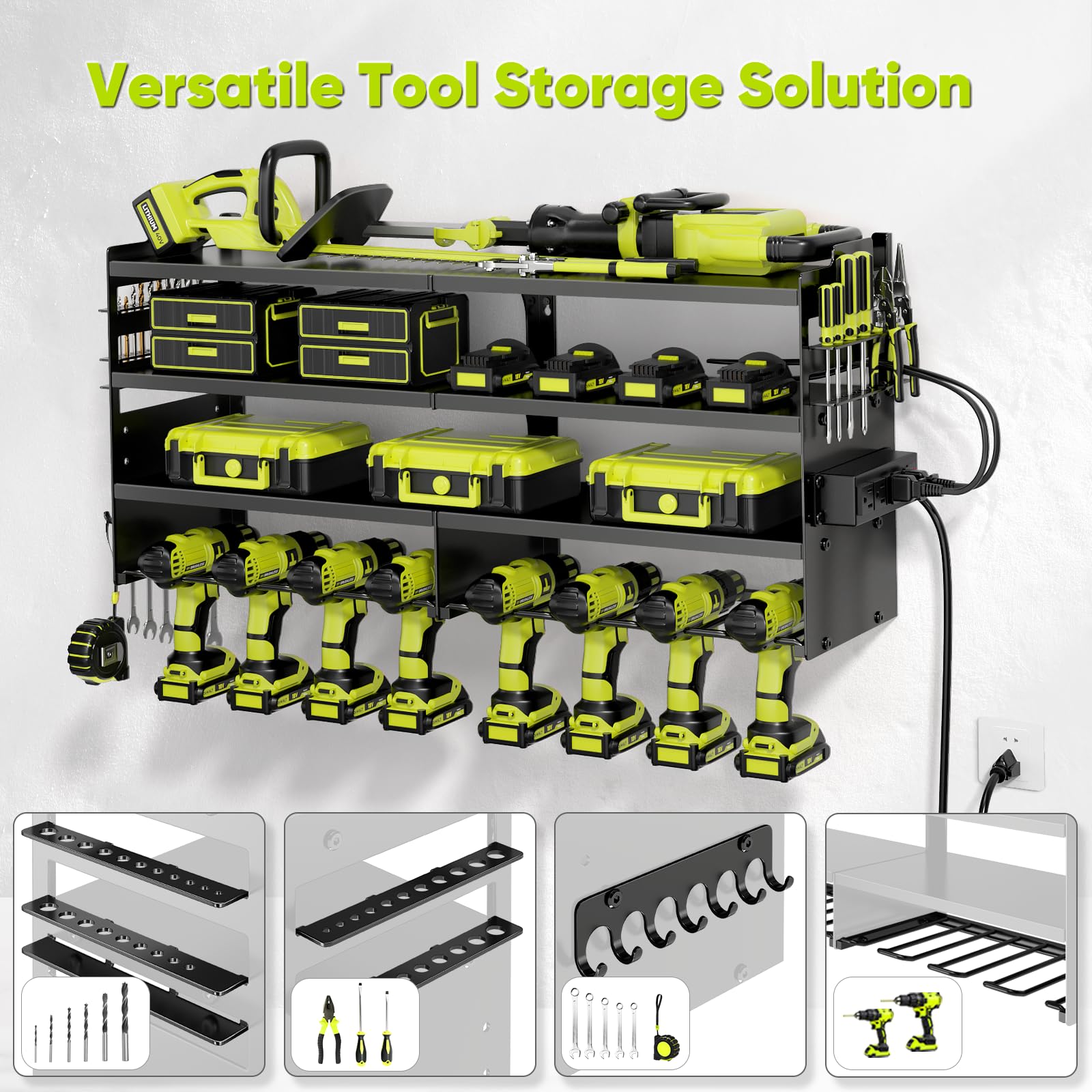 POKIPO heavy-duty metal rack with 600lbs capacity for durable storage.