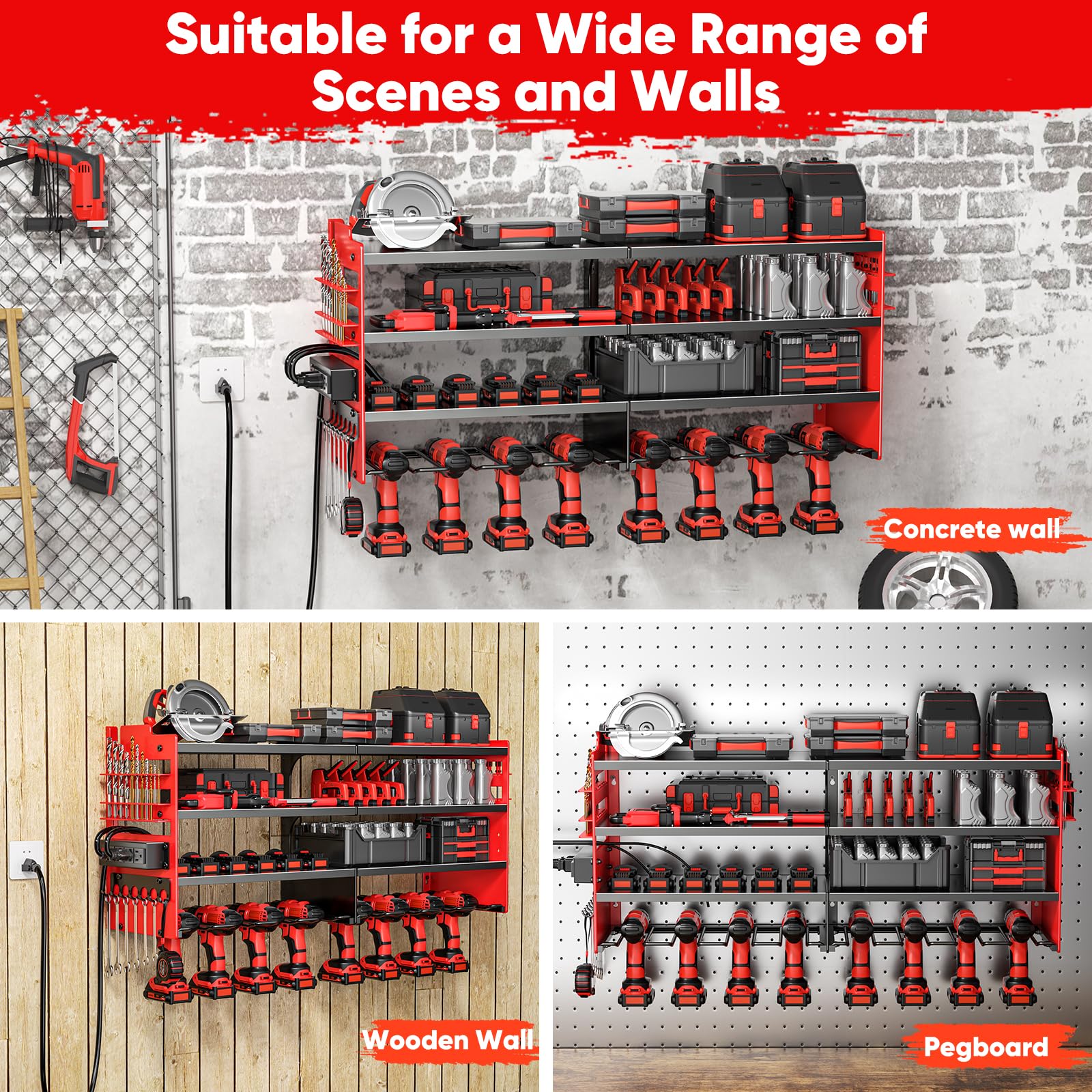 POKIPO heavy-duty metal tool storage supports heavy tools and gear