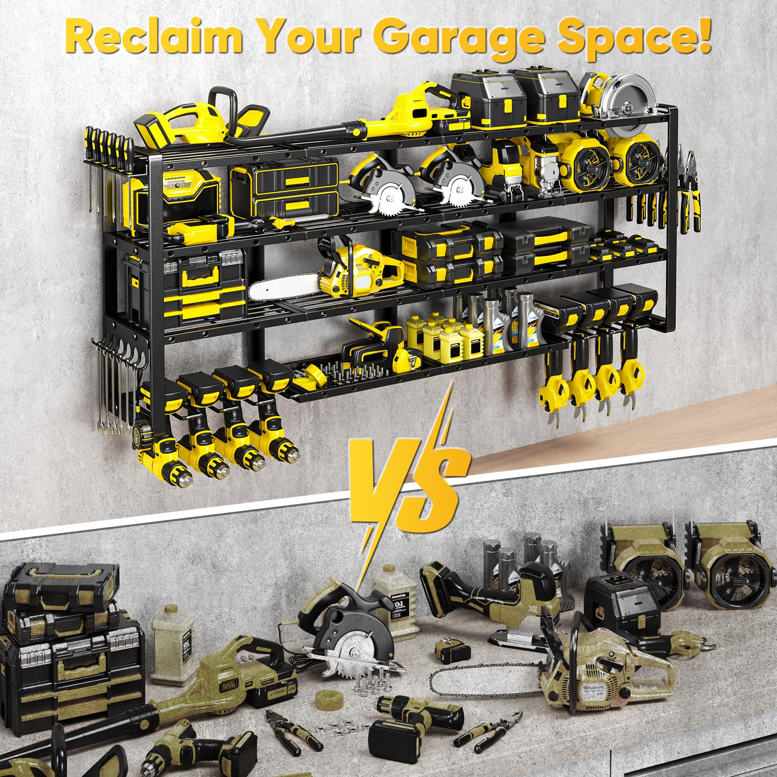 POKIPO heavy-duty steel construction emphasizes durability in busy garages.