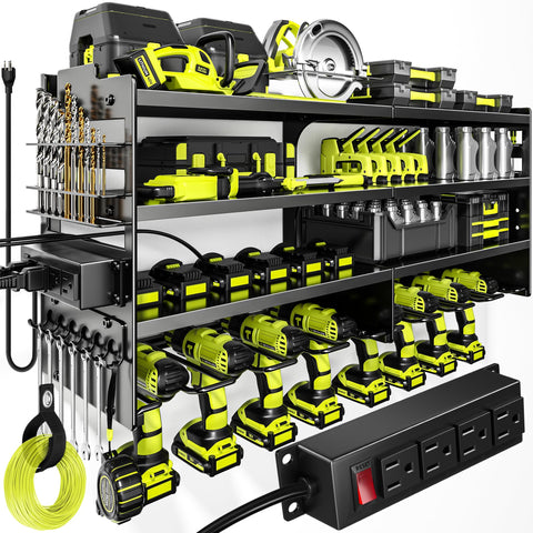 POKIPO large power tool organizer wall mount for easy, accessible storage.