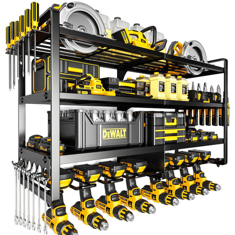 POKIPO power tool organizer wall mount, sturdy for garage storage