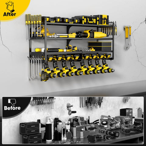 POKIPO side racks organize hammers, pliers, and screwdrivers