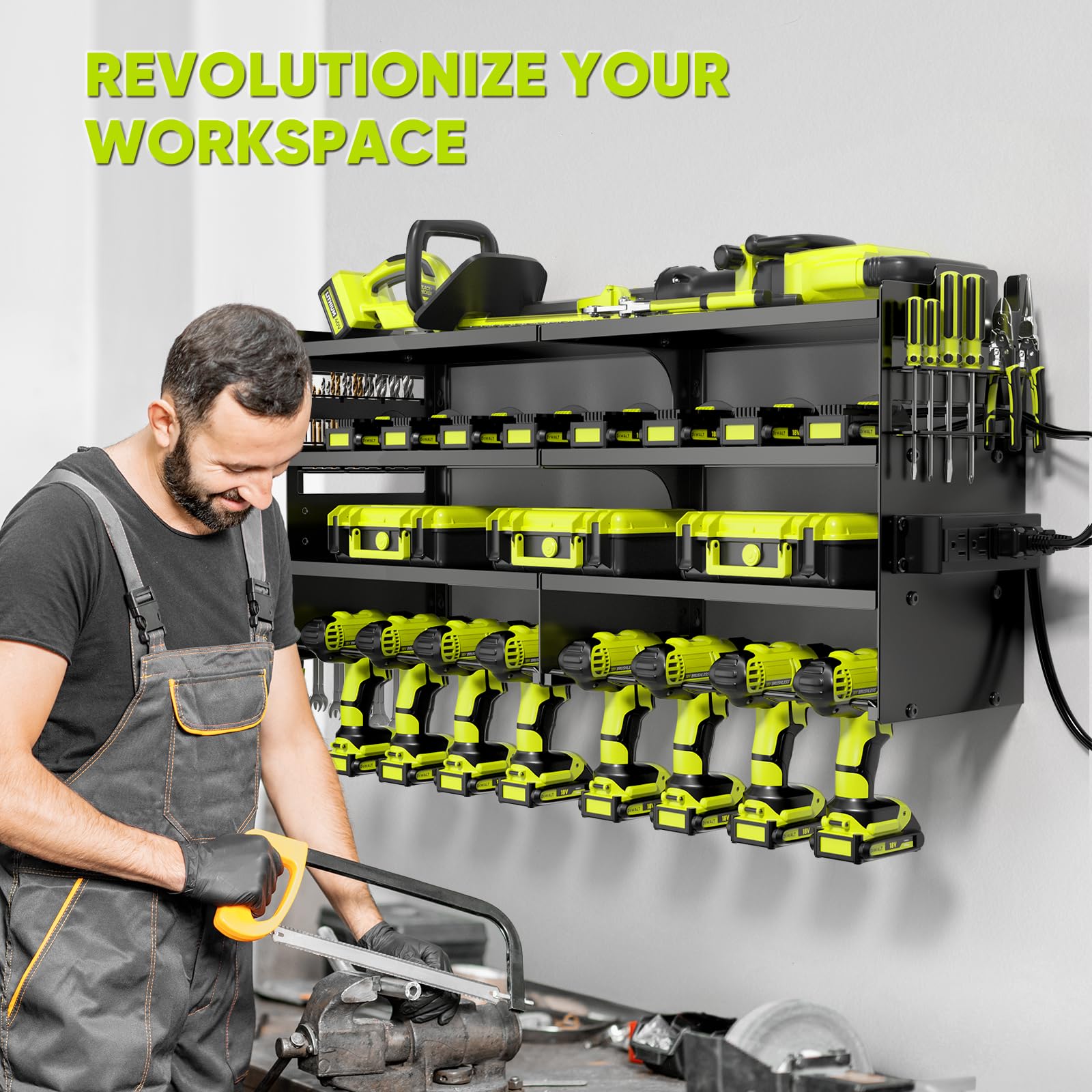 POKIPO space-saving design keeps garages tidy and workspace organized.