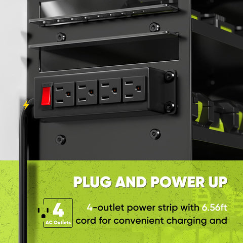 POKIPO charging station keeps drills ready with convenient on-shelf charging.