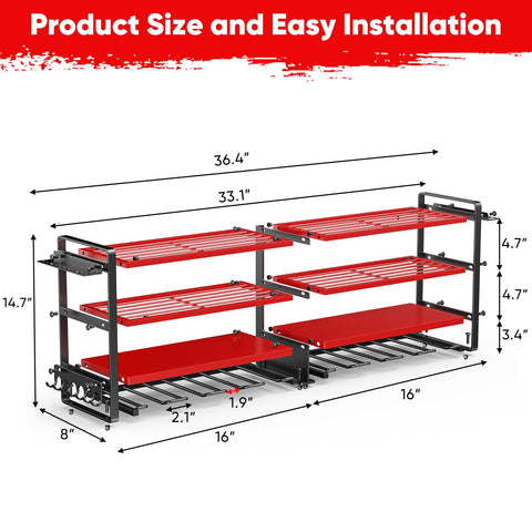 POKIPO upgrade heavy-duty steel frame resists rust, lasting in busy garages.