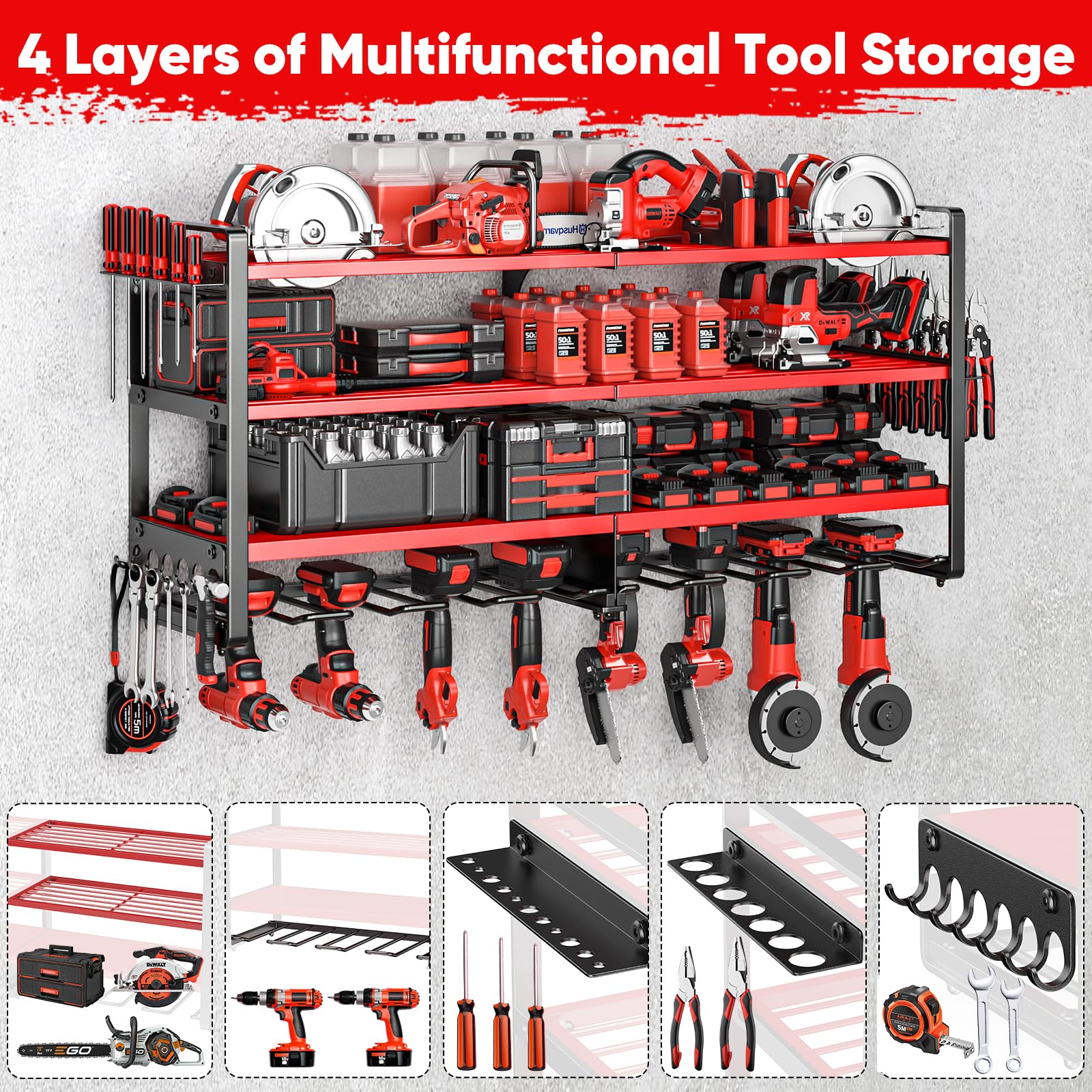 POKIPO Upgrade side tool racks provide dedicated spots for hand tools.