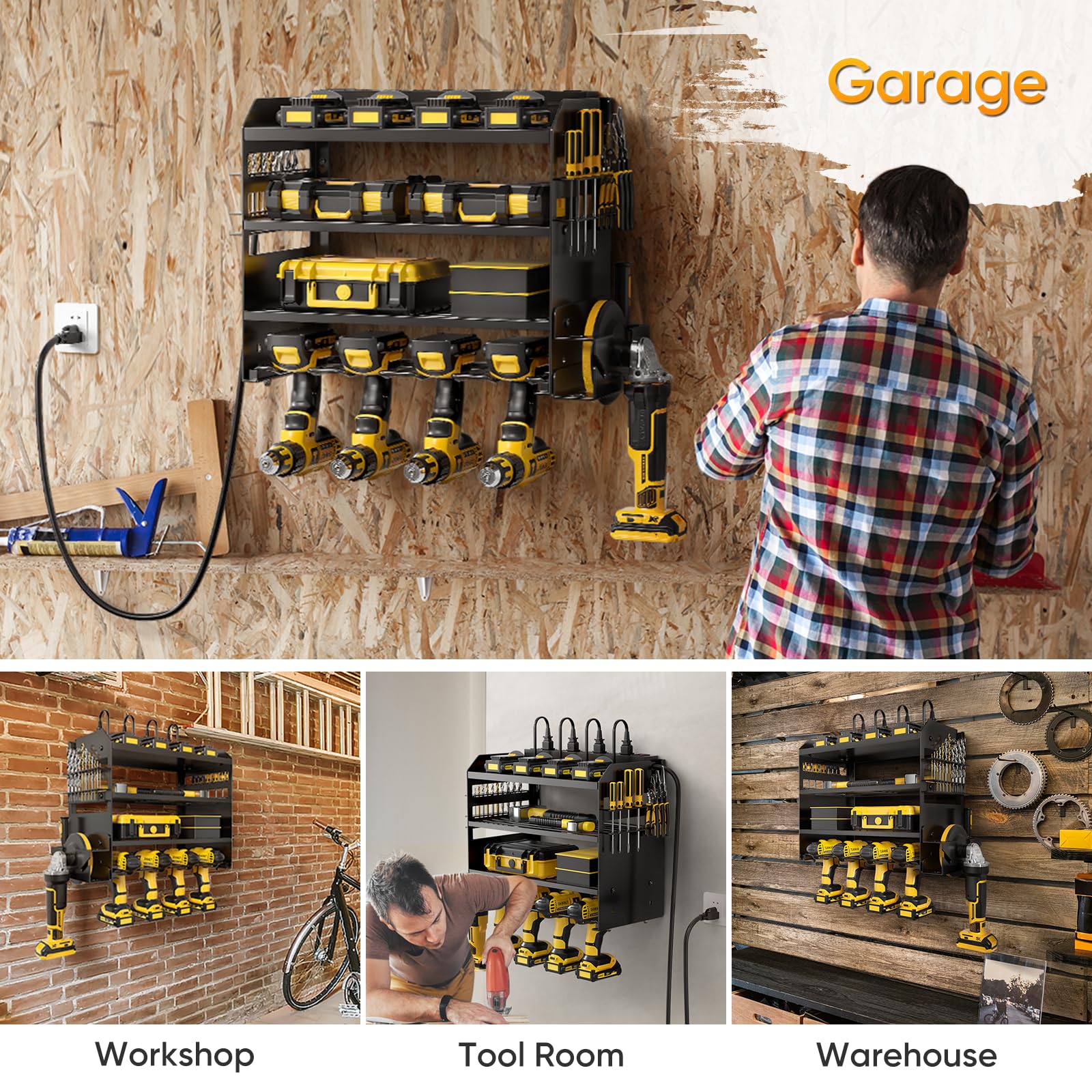 POKIPO installation-ready system fits wood, concrete, or pegboard walls.