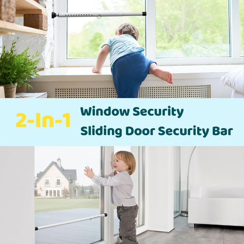 POKUSI 18-50 inch adjustable bar mounted on sliding door demonstrates flexible fit.
