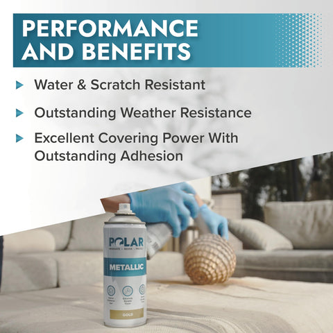 Glass ornament coated with Polar Metallic Gold Spray Paint showcases smooth, even coverage.