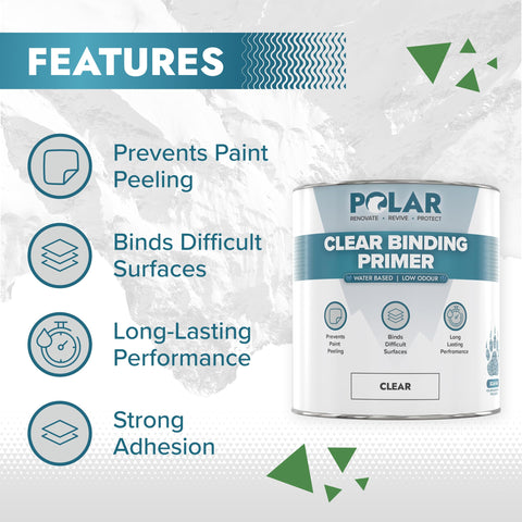 Polar Clear Binding Primer on cement prep exterior walls with breathable protection