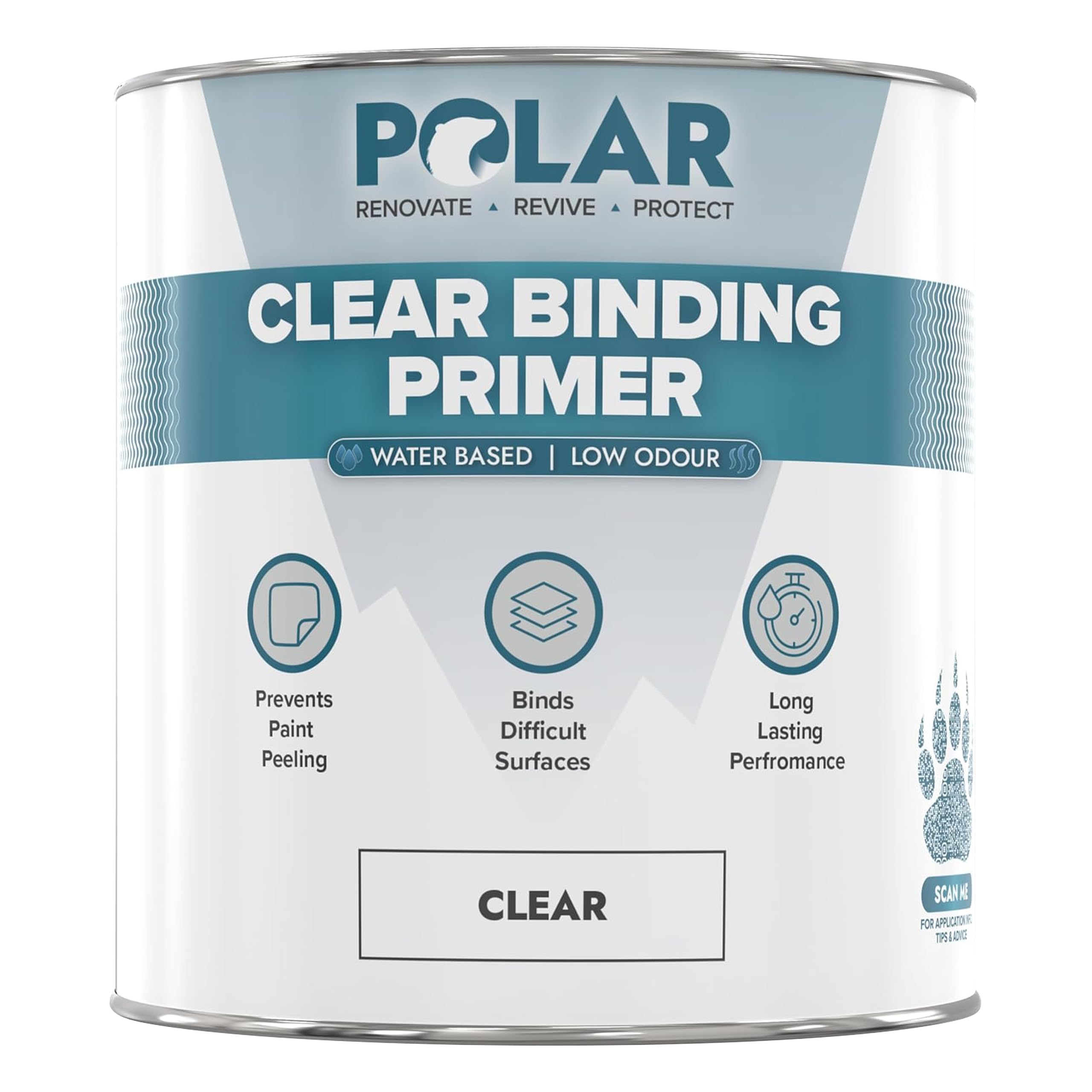 Polar Clear Binding Primer on drywall seals peeling surfaces for a smooth base