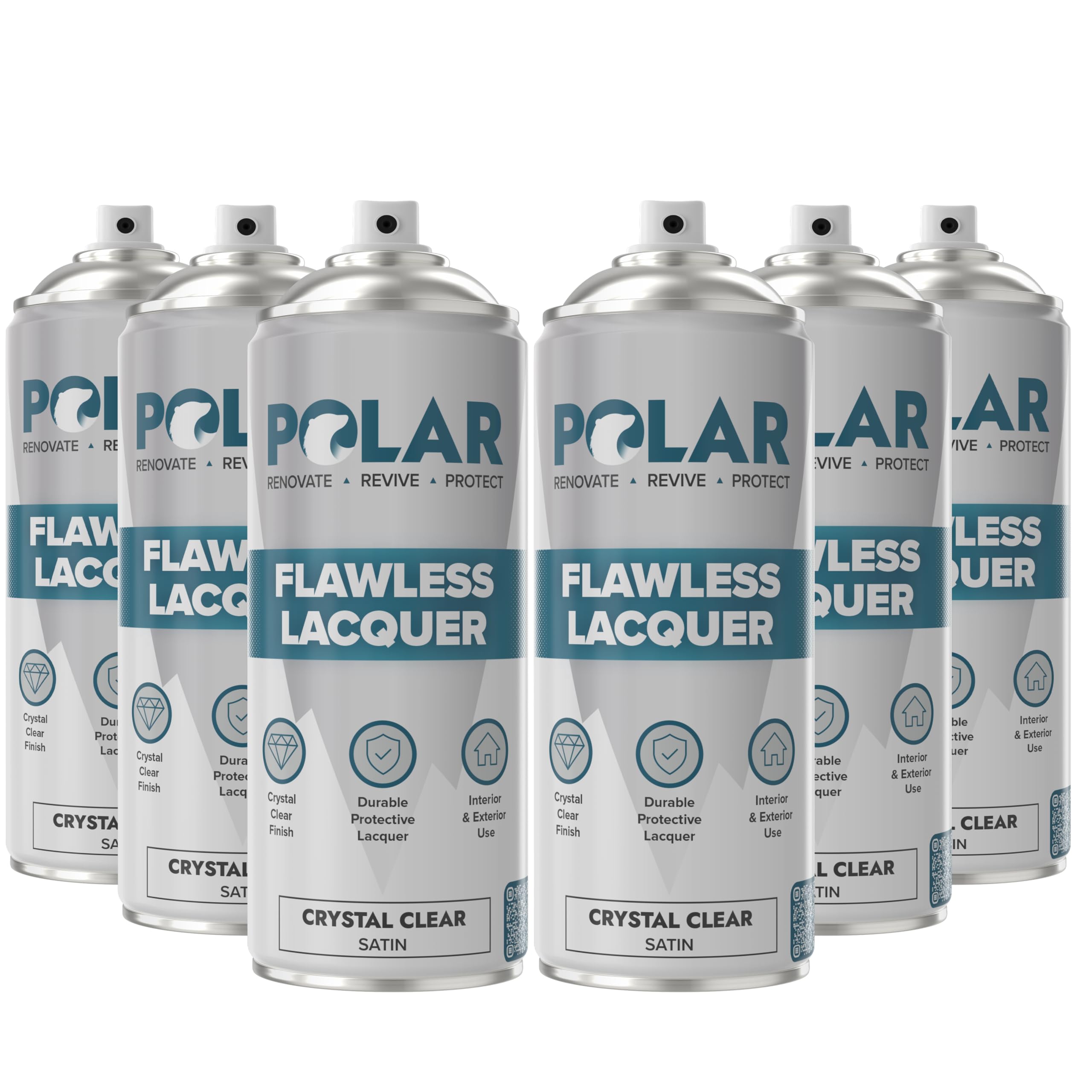 Polar Clear Satin Flawless Lacquer Spray can with satin finish and durable protection